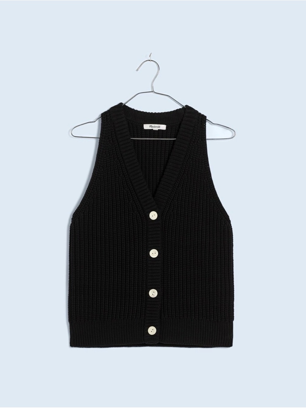 Madewell Cutaway Swater Vest in Black